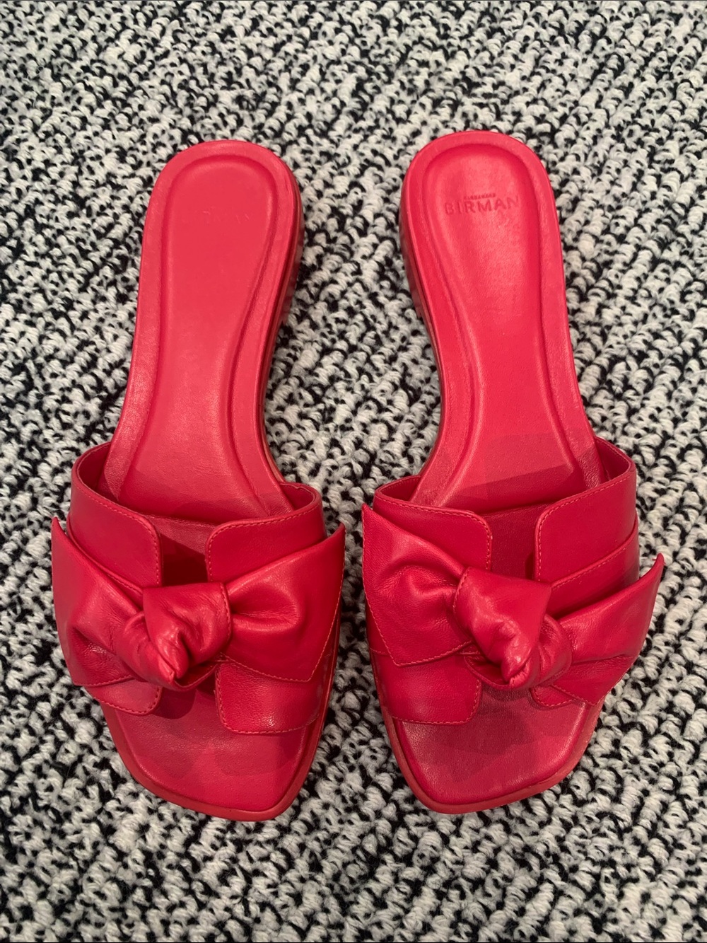 Alexandre Birman Pink Knotted Bow Slide Mules size 37